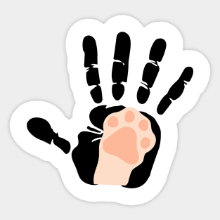 cat paw and hand Sticker